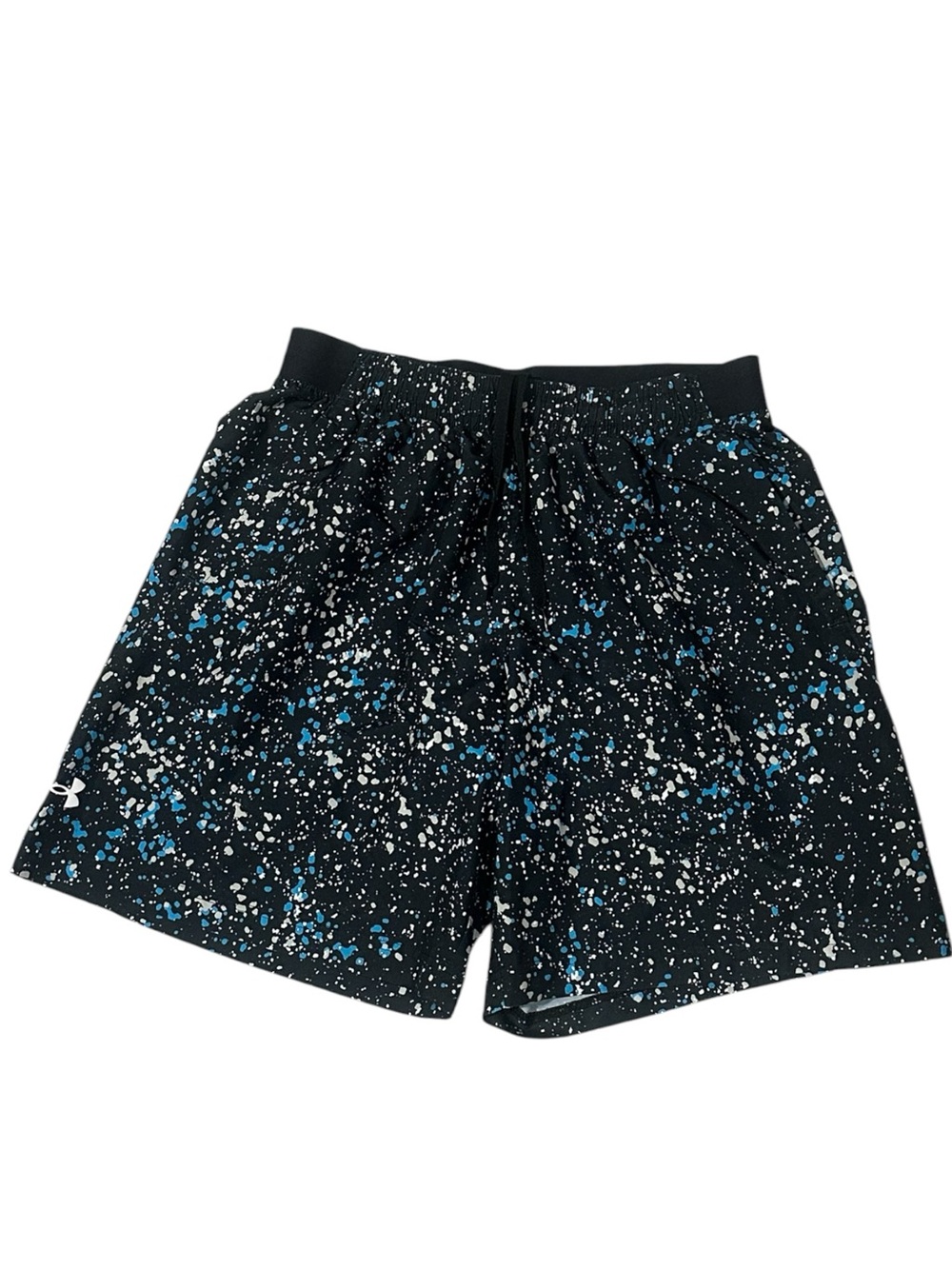 Under Armour Men’s Athletic Shorts Black Spotted Logo Drawstring L